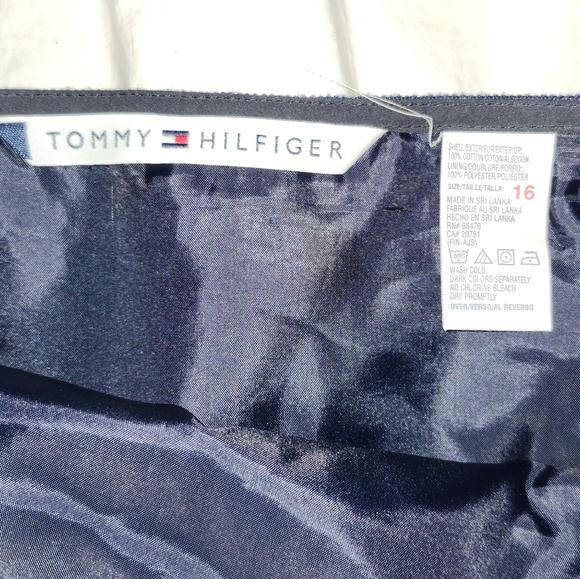 Tommy Hilfiger navy blue and white polka dot pencil skirt size 16 - Picture 5 of 11